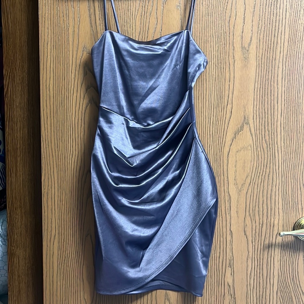 Windsor Homecoming Wrapped in Satin Dress 💜